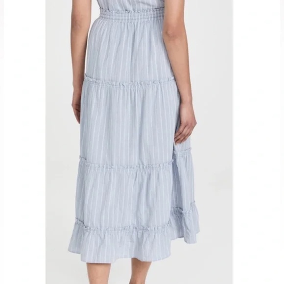 Madewell Striped Pull-On Ruffle Tiered Maxi Skirt - Picture 3 of 5